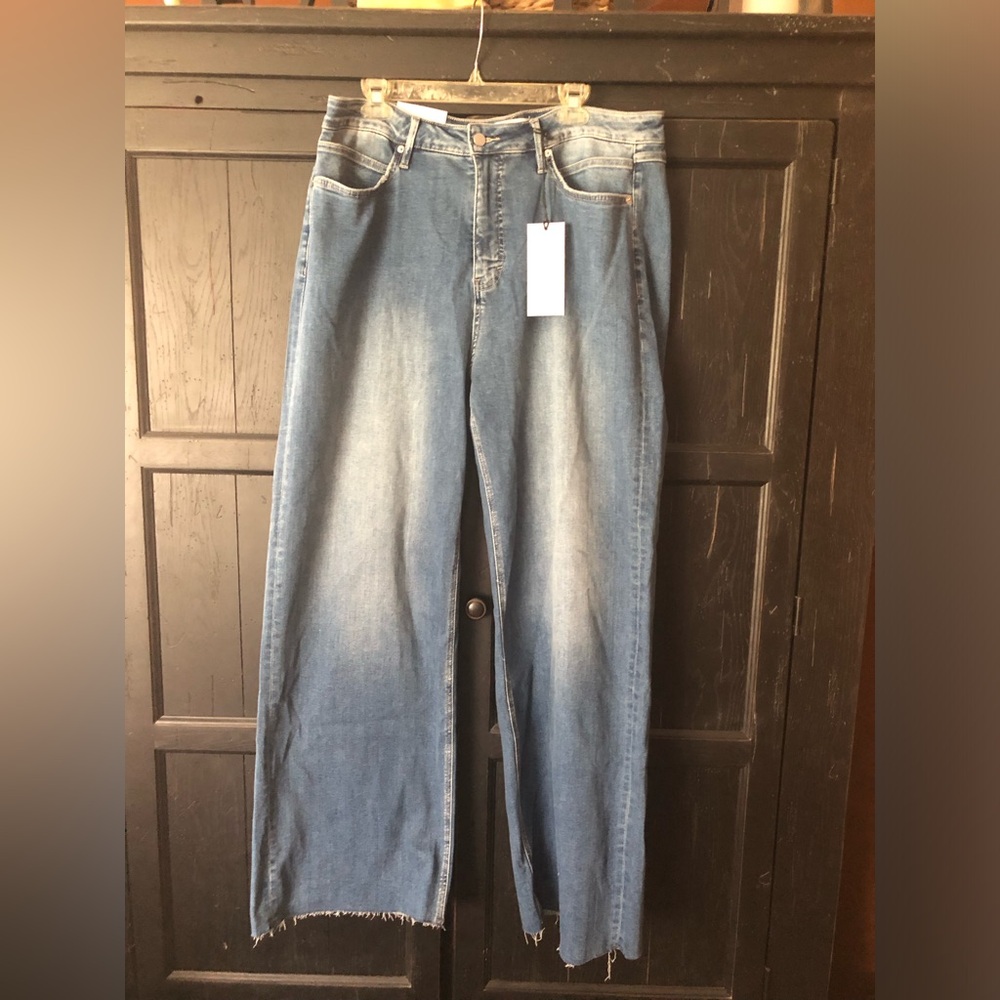 Moco Boutique Women's Blue Wide Leg Jeans